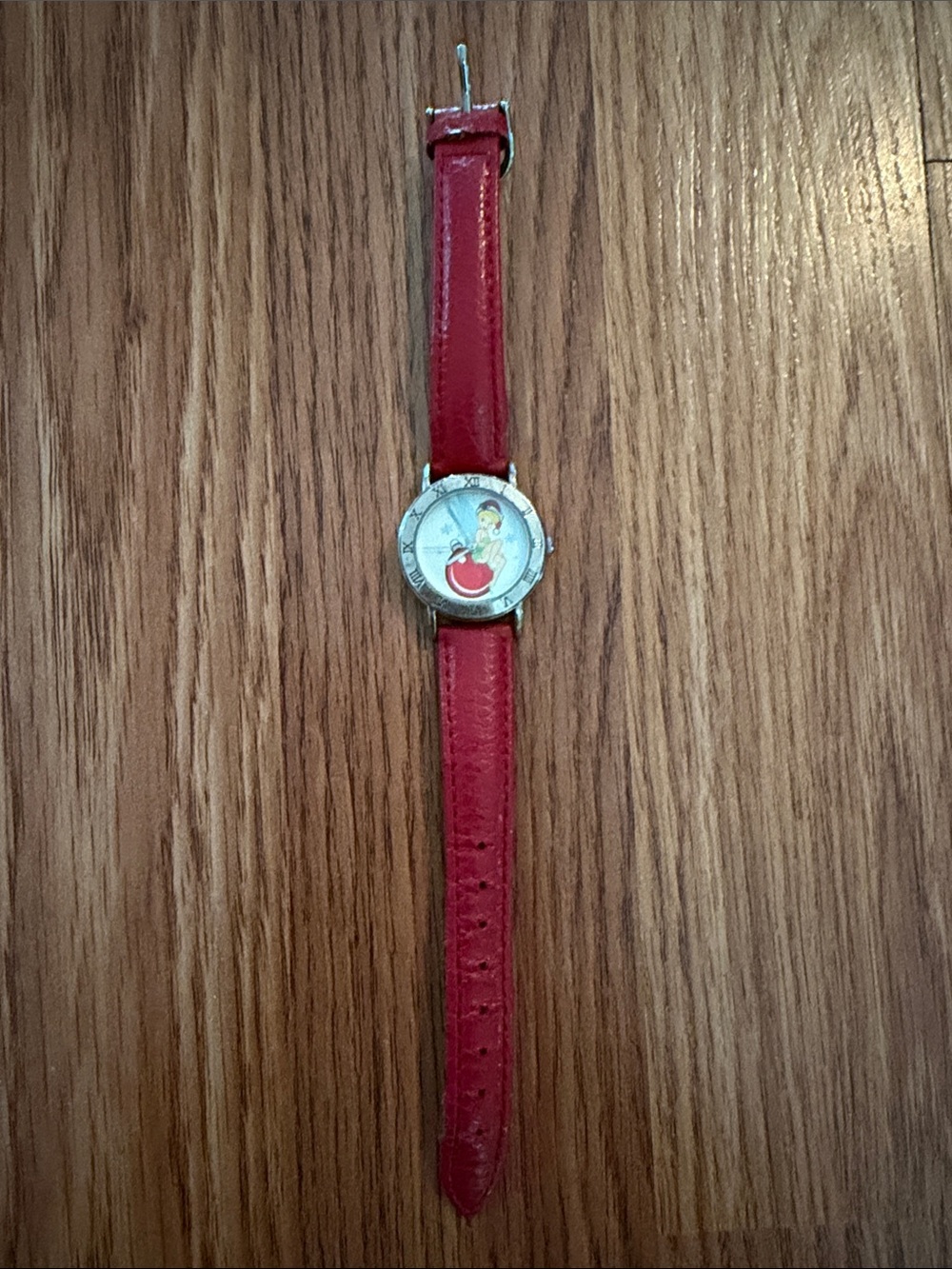 Red Leather Watch Tinkerbell
